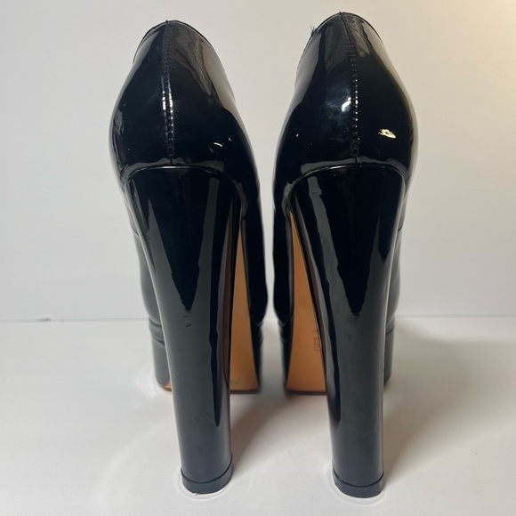 Onlymaker platform Pumps Round Toe Slip on Block Chunky Heels Party Black 9.5 - Picture 5 of 11